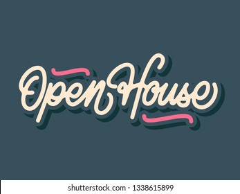 Mono Line Yellow Open House Calligraphy with Shadow