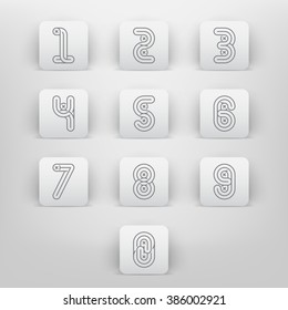 Mono lines style Alphabetic fonts Numbers set.