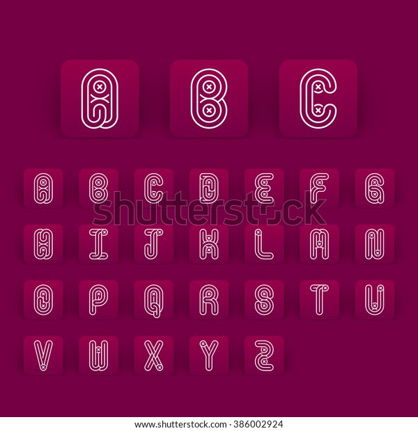 Mono Lines Style Alphabetic Fonts Capital Stock Vector Royalty Free 386002924