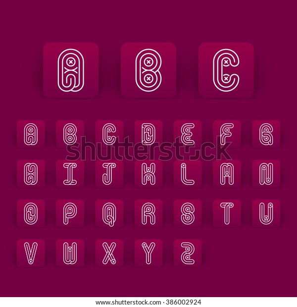 Mono Lines Style Alphabetic Fonts Capital Stock Vector Royalty Free