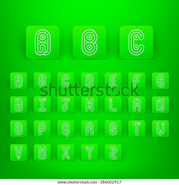 Mono Lines Style Alphabetic Fonts Capital Stock Vector Royalty Free
