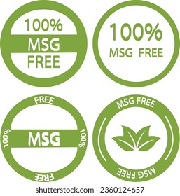 Mono sodium glutamate label sign,MSG free sign, vector illustration