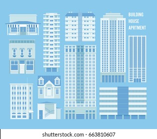 mono tone buildings vector illustration flat design