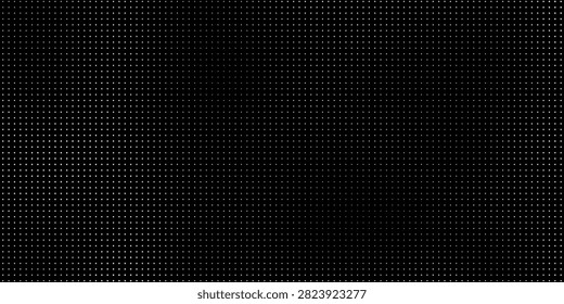 Monochome Halftone Dot Pattern Background on Black, Abstract White Dots Grid Texture
