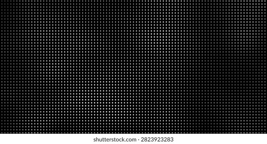 Monochome Halftone Dot Pattern Background on Black, Abstract White Dots Grid Texture