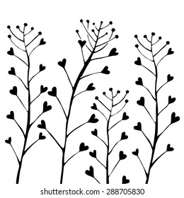 Monochome seamless pattern rabbits and hearts