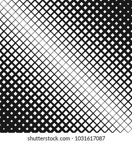 Monochomre abstract halftone square pattern background - vector illustration with diagonal squares
