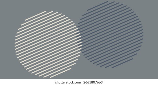 Monochorme circles with grey background