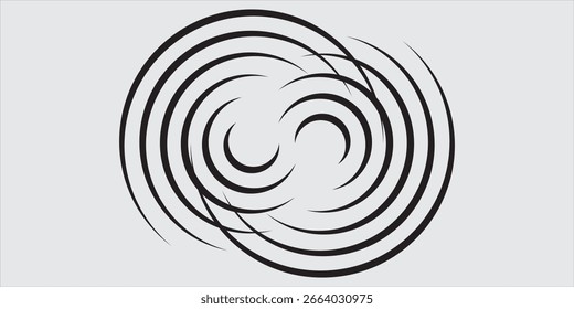 Monochorme circles with silver background