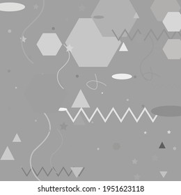 Monochorome Shadows Modern Style Simple Hipster Art. Gray White Pastel Modern Art Pattern. Calm Shadows Black Digital Grey Geometrical Modern Design. Pastel Monochorome Calm Vector Design Pic.