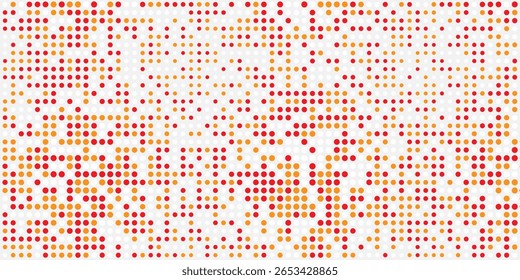 Monochromatic Abstract Circle Pattern in Symmetric Alignment orange and red. poster, eps10