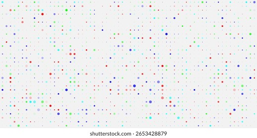 Monochromatic Abstract Circle Pattern in Symmetric Alignment red, blue, cyan, green.vector illustration