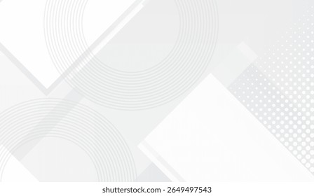 Monochromatic Abstract Composition with Concentric Circles and Geometric Shapes for Modern Backgrounds and Clean Design Projects with a Focus on Simplicity