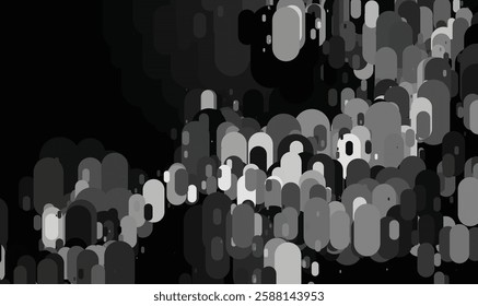 Monochromatic Abstract Geometric Pattern with Overlapping Rounded Rectangles