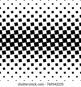 Monochromatic abstract square pattern background - black and white geometric halftone vector graphic from angular squares