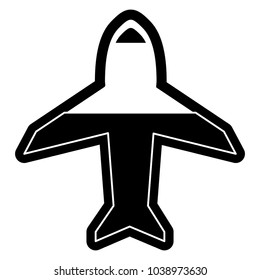  monochromatic airplane  vector illustration