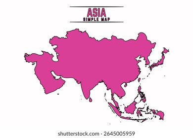 Ícone Monocromático do Mapa da Ásia Rosa