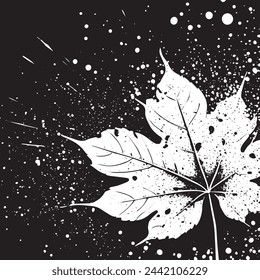 Monochromatic background with spotted crackle texture and leaf-like splashes