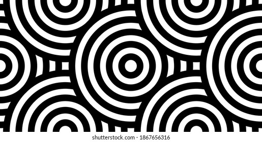 Monochromatic black and white circles pattern