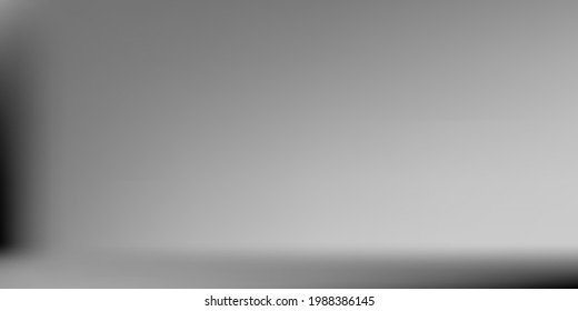 Monochromatic Black and White Smooth Surface Backdrop. Blank Metallic Blurred Background. Aluminium Silver Horizontal Gradient Mesh. Natural Blurred Texture Illustration. Vibrant Horizontal Gradient.