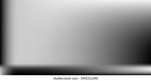 Malla de gradiente horizontal en blanco monocromático. Fondo De Diseño Moderno Metálico De Aluminio. Vibrante Ilustración De Textura Desenfocada. Malla de gradiente horizontal plateado. Fondo De La Oficina Gris Natural.