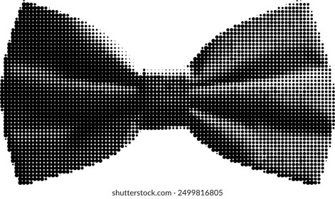 Monochromatic bowtie pattern, created with dots and lines.