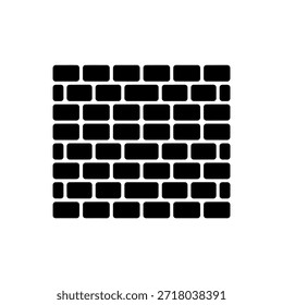 Uma ilustração monocromática de parede de tijolos; um padrão simples e repetitivo de blocos retangulares.
