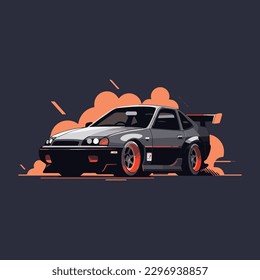 Icono de coche monocromático con tonos de escala de grises