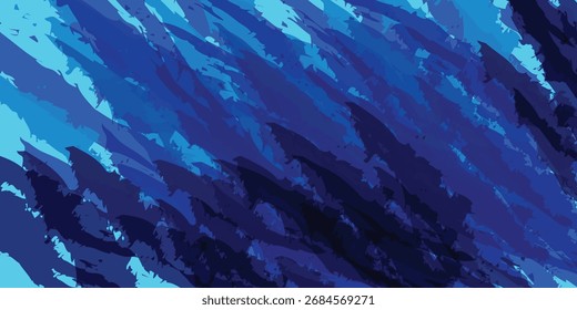 Cascada monocromática: pinceladas azules Abstractas