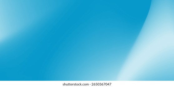 Monochromatic Cerulean blue abstract background. Dynamic waves of blue color gradient. Vector Illustration. 