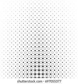 Monochromatic circle pattern - abstract geometrical vector background graphic from dots and circles