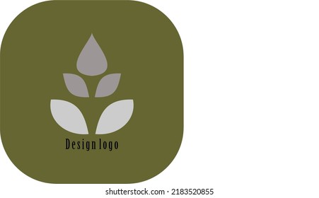 monochromatic color abstract leaf logo illustration