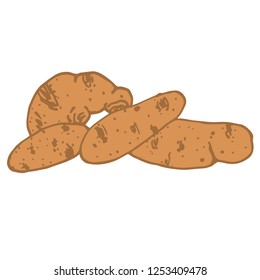 Monochromatic color vector hand drawn potato illustration. Starch sketch illustration for print, web, mobile and infographics isolated on white background.