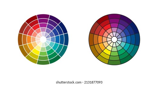 Monochromatic color wheel. Color scheme. Colors theory. Presentation template. EPS10