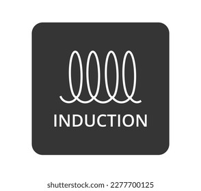 Monochromatic Cooking Induction Vector Illustration