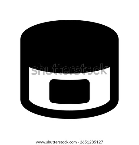 Monochromatic design of a round jar with a distinctive front label