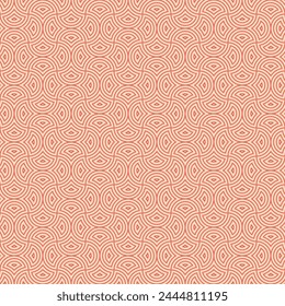 Monochromatic dotted seamless in delicate peach and cozy orange. Rounded shapes and curved lines pattern for fashion graphics, home decor, marketing, advertising, graphic design and web graphic design