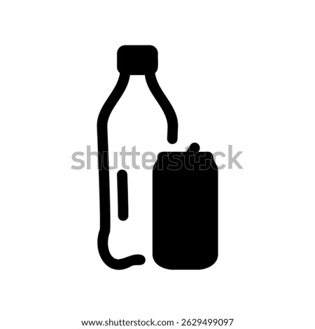 Monochromatic Drink Containers Water Bottle and Soda Can Graphics