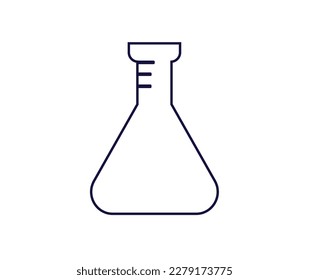 Matraz de Erlenmeyer monocromático. Concepto de química y ciencia.