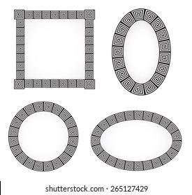 Monochromatic Ethnic Frame Ornamental Vector Illustration EPS10 