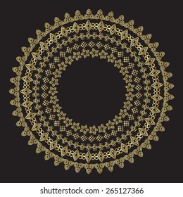 Monochromatic Ethnic Round Ornamental Vector Illustration EPS10