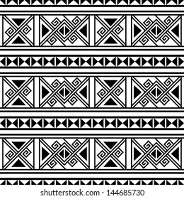 monochromatic ethnic seamless background. horizontal textures in black and white colors