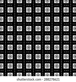 monochromatic ethnic seamless background. horizontal textures in black and white colors