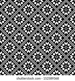 monochromatic ethnic seamless background. nordic textures in black and white colors. vector illustration