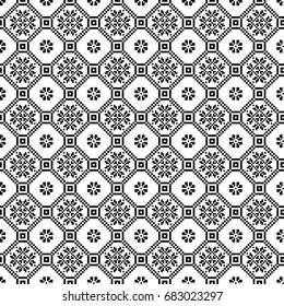 monochromatic ethnic seamless background. seamless textures in black and white colors. vector illustration.
