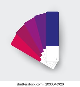 Monochromatic Fan-shaped Palette. Purple Colors. Set Of Different Color Swatches. Vector Icon