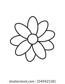  Um desenho de flor monocromático em preto e branco. Ótimo para livros coloridos, tatuagens ou desenhos minimalistas.