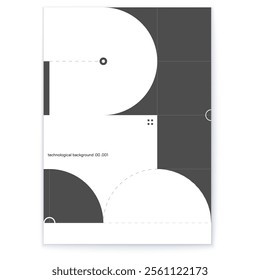 Monochromatic Geometric Shapes. Data matrix. Tech elegance Patterns.