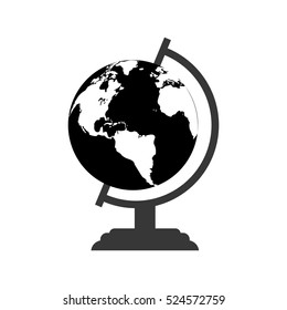 monochromatic globe map world earth business icon
