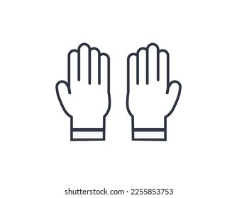 Guantes monocromáticos sobre fondo blanco. 
